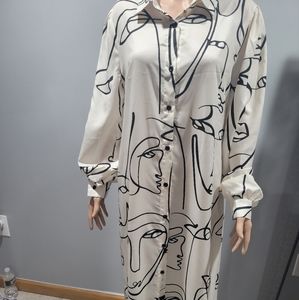 Kimono cream and Black brand new  Chic Me  SZ  XL face decoration black button